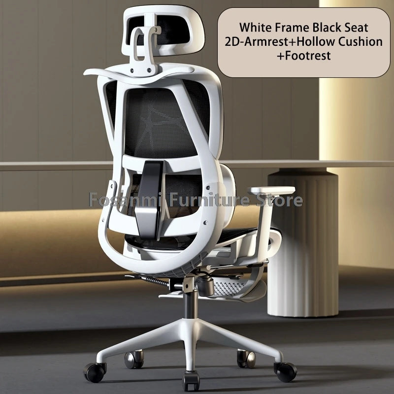 Atmungsaktiver Mesh-Computer-Bürostuhl mit Armlehne und Lordosenstütze, verstellbarer ergonomischer Schreibtischstuhl, Heim-Gaming-Kopfstützenstuhl