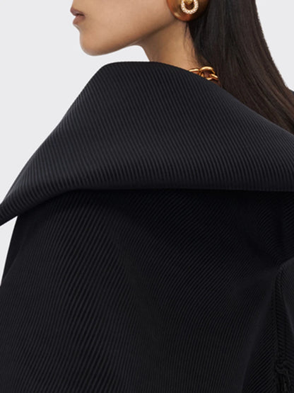 TWOTWINSTYLE Solid Loose Spliced Zipper Fashion Jackets for Women Lapel Long Sleeves Patchwork Lace Up Casual Jacket Female New.