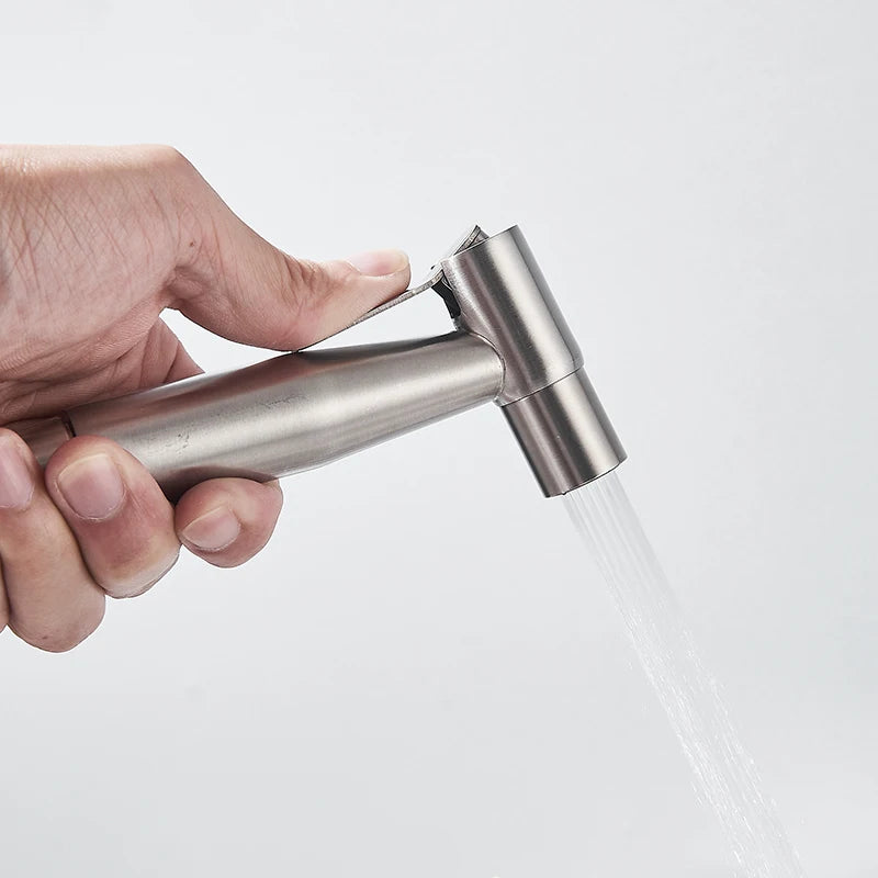 Kitchen Faucets Stainless Steel Wall Mounted Dual Hole Bathroom 360 Rotate Basin Faucet Cold Hot Water Mixer Taps With spray gun