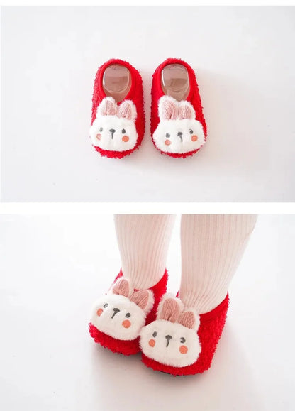 Autumn Winter Baby Slippers Toddler Plush Floor Sock Shoes Children Soft Sole Walking Shoes Indoor Home Anti-slip Kids Shoes