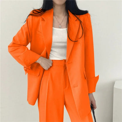 Mode 2-teilige Sets Damen Outfits Frühling Herbst Neu in Koreanische Hosen Sets Pendler Eleganter Anzug Mantel 2-teilige Sets Damen Jacke
