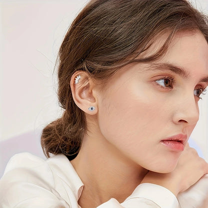 6Pcs 316 Stainless Steel Flat Back Spiral Ear Skull Stud Earrings,Shiny Cubic Zirconia Chain Screw Stud Piercing Jewelry Gifts.