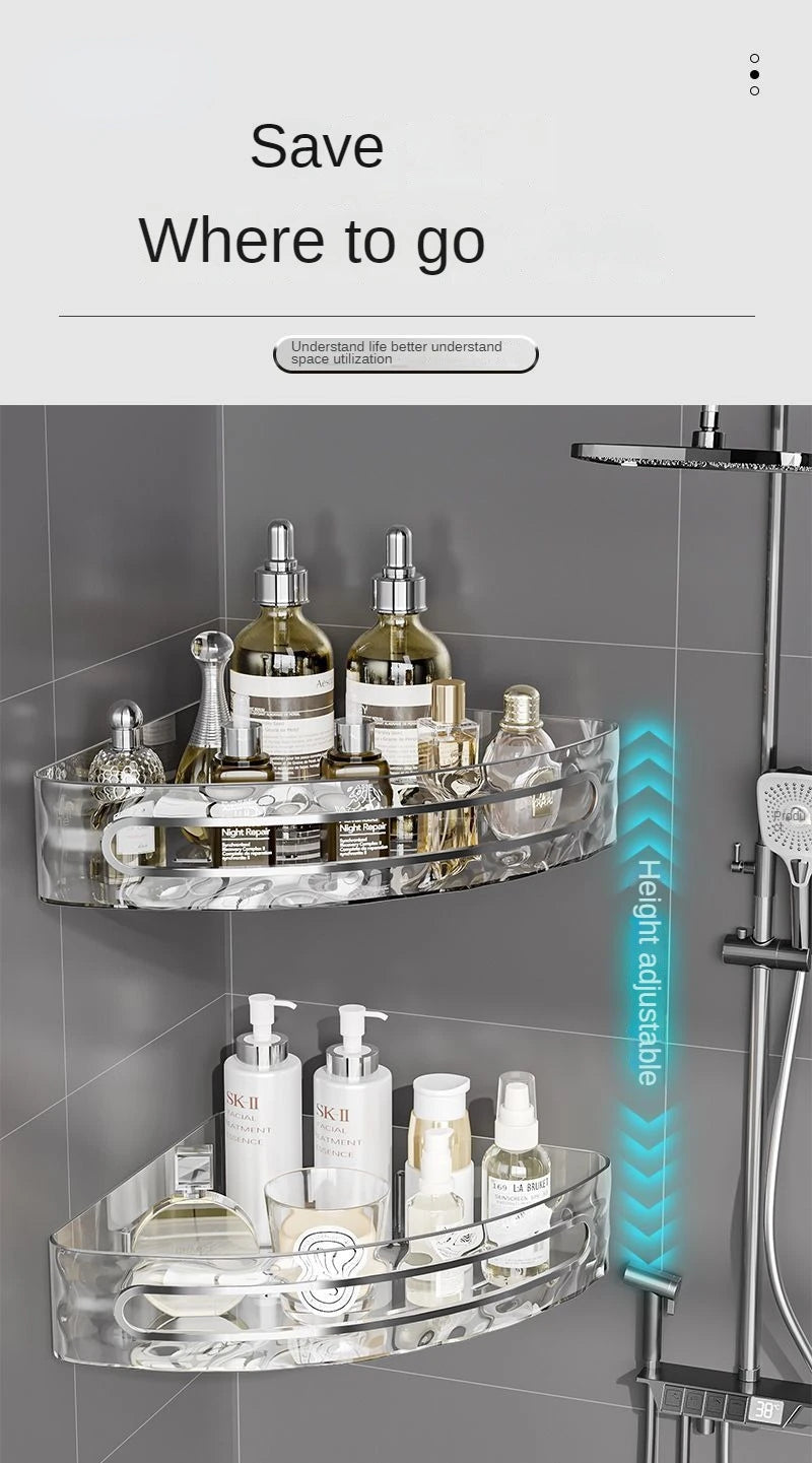 2PCS Badezimmer Regale Küche Lagerung Organizer Kunststoff Shampoo Rack Dusche Regal Bad Zubehör Kein Bohrer Regal
