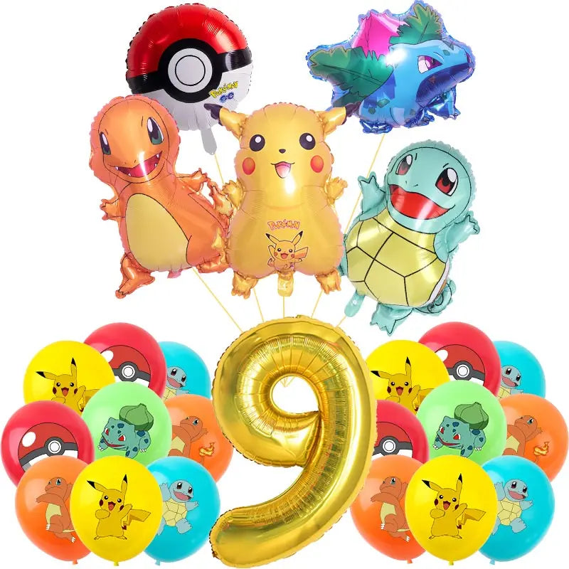 Pokemon Thema Geburtstag Party Dekoration Lieferungen Cartoon Pokemon Gehen Geschirr Tassen Teller Pikachu Ballon Für Baby Dusche Gefälligkeiten