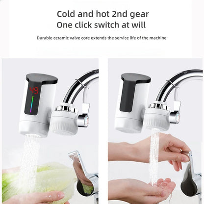 Electric Kitchen Sink Water Heater Tap Instant Hot Stainless Steel Water Faucet Heater Cold Heating Kitchen  Accessories
