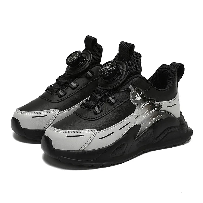 Boys Anti-Slip Waterproof Leather Running Shoes Outdoor Sports Walking Shoes Comfort Kids Sneakers For Autumn Winter 5-16 Years