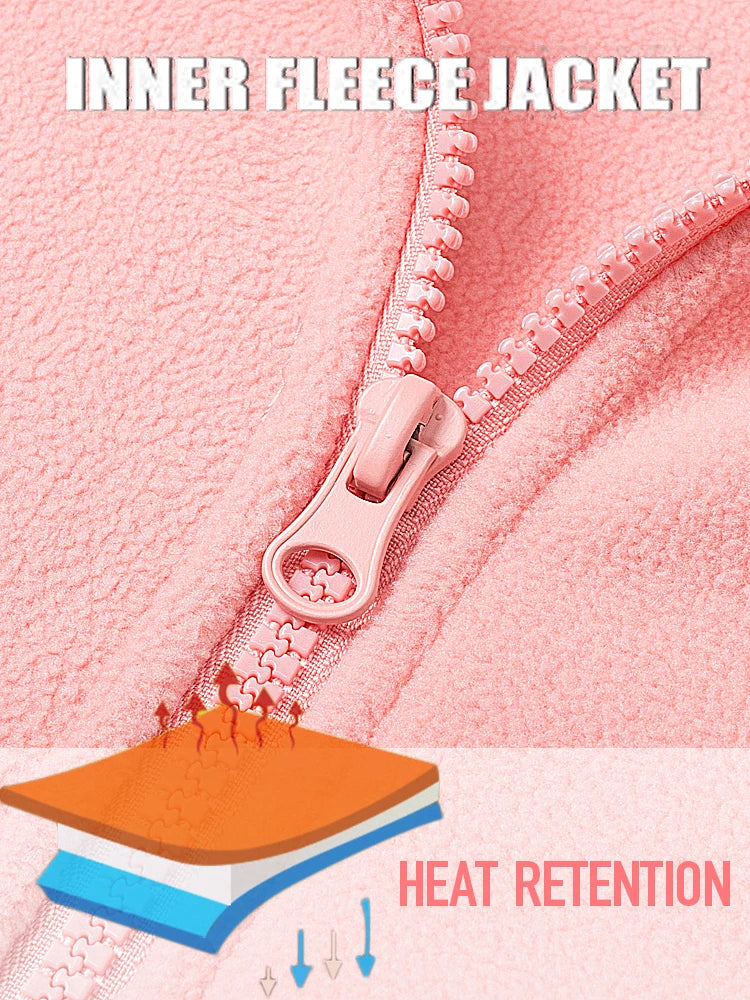 TACVASEN 3 in 1 Winter Fleece Jacket Womens Waterproof Ski Snowboard Jackets Work Rain Coat Outdoor Windbreaker Female Parka.