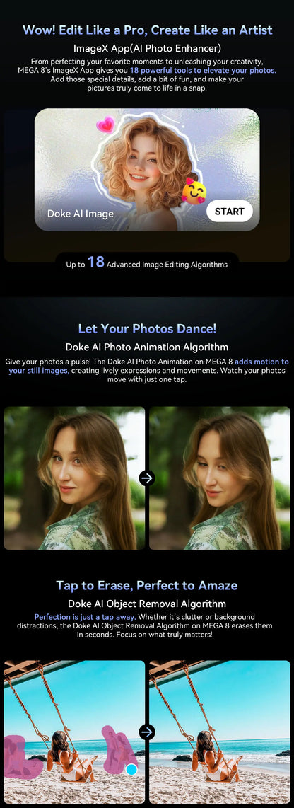 Blackview Mega 8 [No EU Charger] Tablet 11000mAh 13" FHD Display 36GB+512GB 50MP+13MP+0.08MP Android 15 90Hz 2K Dual SIM 4G 1080P