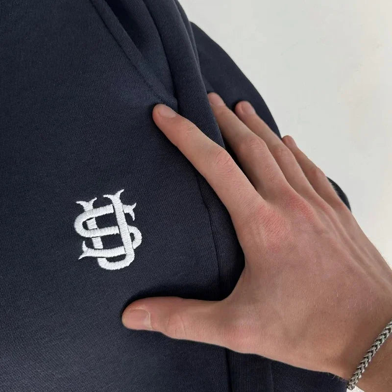 Harajuku Einfache lose Brief bestickt gerade Hosen y2k Männer Kleidung Sport Hosen Stil Paar trendige lässige breite Beinhosen.