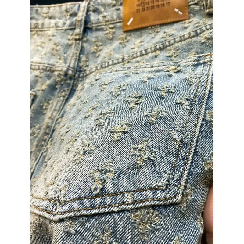 Sommer Schwarz Gewaschene Denim Shorts männer Jeans Shorts Designer High Street Fashion Lose Firt Gerade Bein Männliche Fünfte Hosen.