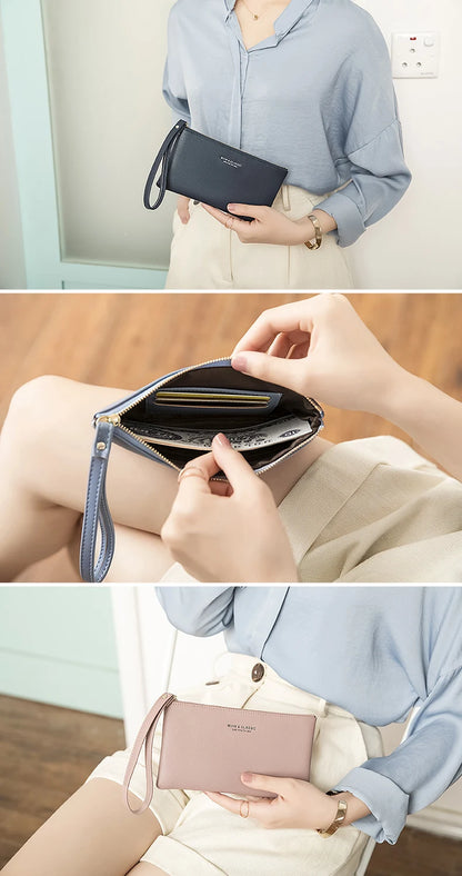 MIYIN Women's Purse long ultra-thin credit card bag minimalist zero purse thin large capacity zipper hold bag handbag purse girl.