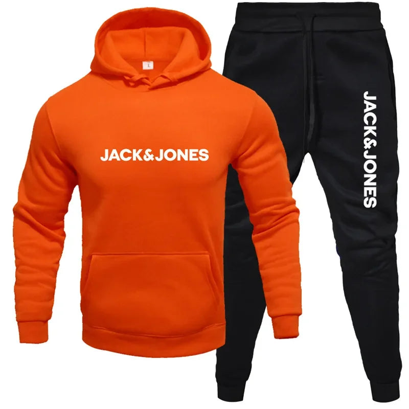 Men's autumn/Winter 2025 hoodie set, fashionable wool hoodie + sweatpants set for sportswear, casual running sportswear set