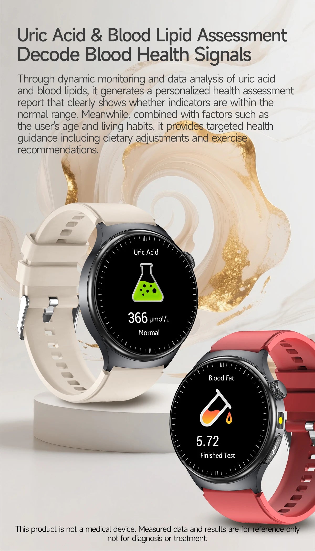 2026 New Smart Watch Men ECG+PPG Blood Lipids Uric Acid Blood Pressure Bluetooth Call 1.43'' Sapphire Smartwatch Remote Nursing