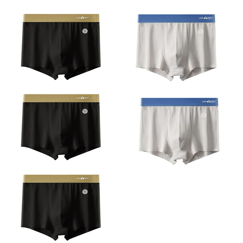 5-teilige gestreifte lustige Boxershorts für Herren, Unterwäsche, sexy Unterhose, Mann, männlich, Homme, U-konvexe Shorts, Dessous, Boxershorts, Höschen