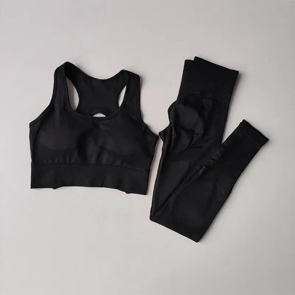 Women's tracksuit Fitness Suit Yoga Sets Sportswear Workout Sports Bra+High Waist Leggings Gym Clothing Seamless Sports Suits.