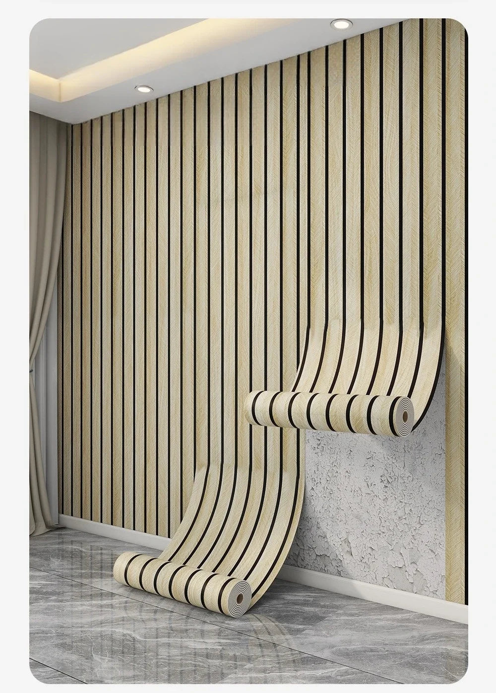 Faux Grille Wall Stickers Self Adhesive Wallpaper for Bedroom Walls Thick Foam Wood Grain Peel and Stick Wallpapers Home Decor