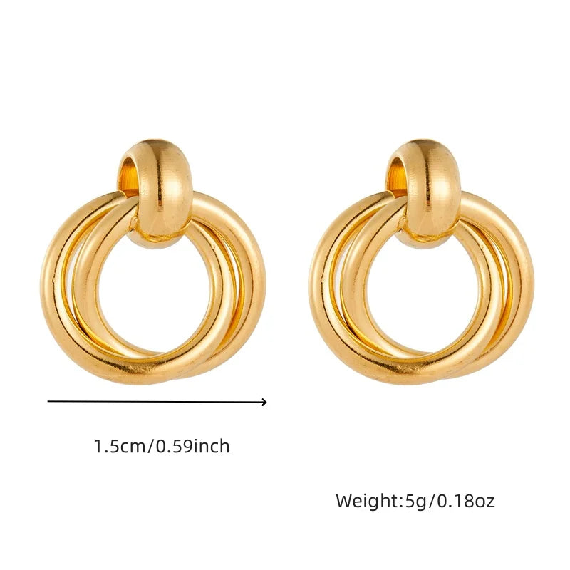 DIEYURO 316L Stainless Steel Love Pearl Round Square Fan Shaped Irregular Design Earrings Women New Trend Ear Jewelry Gift Party.