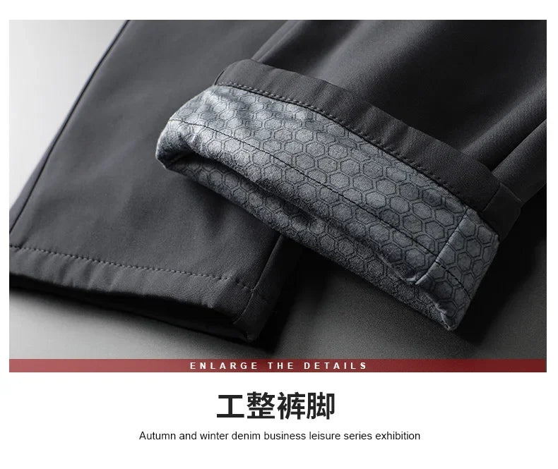 New Winter Men's Down Pants High Quality Thick Warm Goose Down Padded Business Casual Pants for Male Fashion Trousers Outerwear