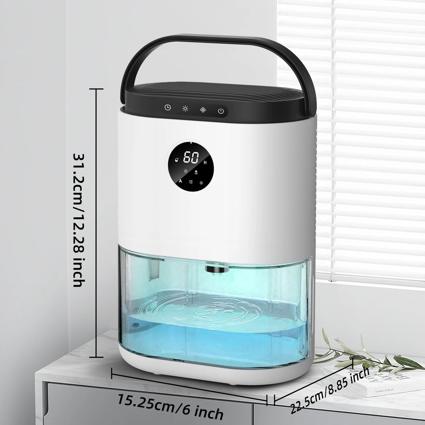 2300ML Dehumidifier Touching Control Home Appliances, Auto Defrost, Ultra Quiet Sleep Timing for Large Room Bathroom Garage RV.
