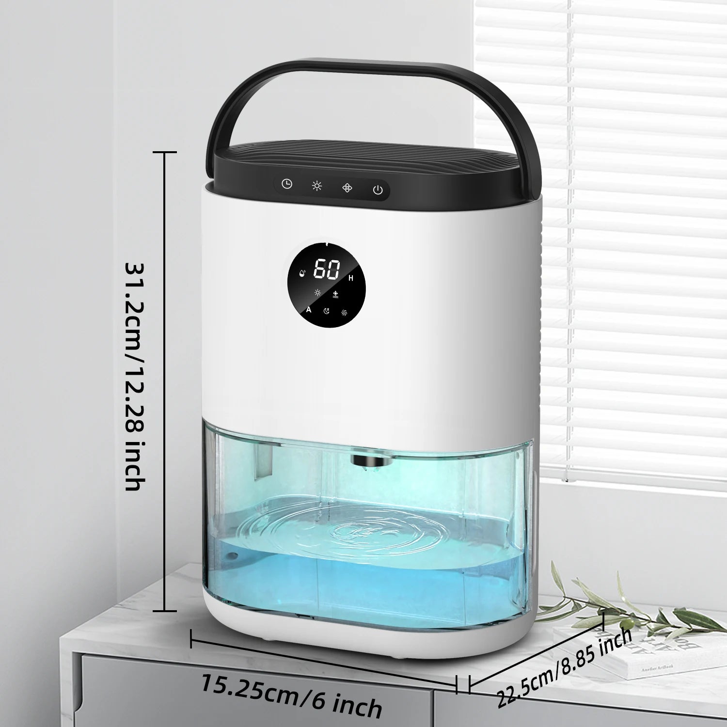 2300ML Dehumidifier Touching Control Home Appliances, Auto Defrost, Ultra Quiet Sleep Timing for Large Room Bathroom Garage RV.