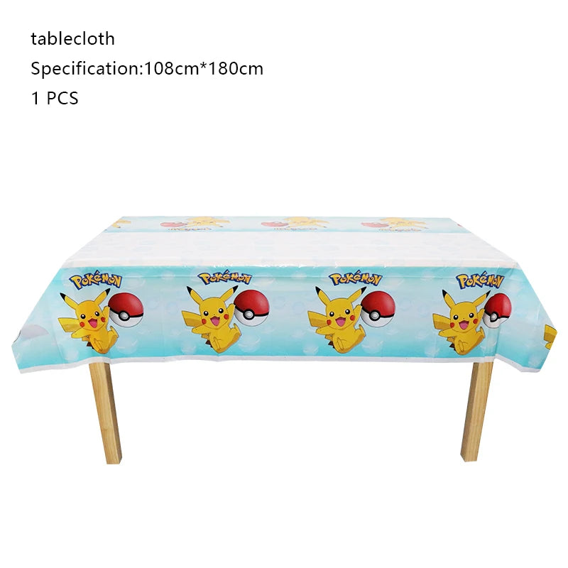 Pokemon Geburtstag Party Dekoration Neue Ligntning Pikachu Ballon Kid Event Liefert Einweg Geschirr Banner Hintergrund Platte.