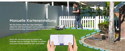 ANTHBOT Genie 600 AI kabelloser Roboter-Rasenmäher, max. 900 m2, Vollfrequenzband RTK + 4-kamera-Vision-Rasenmäherroboter