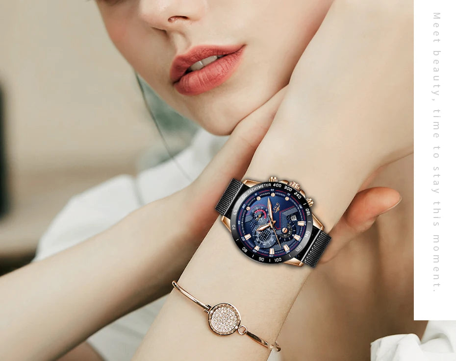 LIGE New Rose Gold Women Watch Top Brand Luxury Watch Women Quartz Sport Women's Bracelet Watches Waterproof Relogios Feminino.