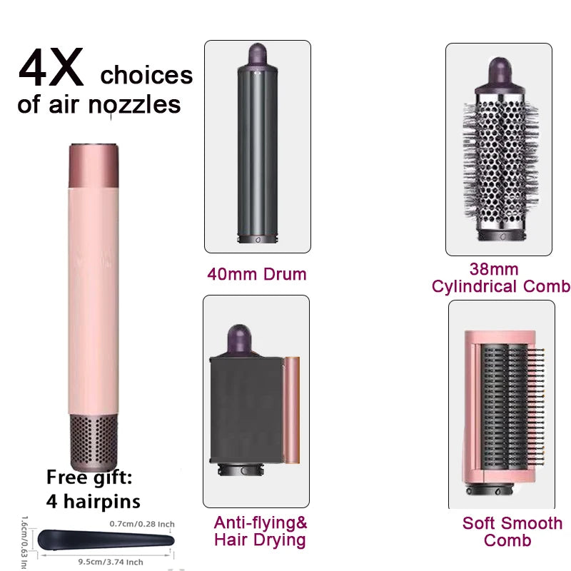 Professional 6IN1 1300W Multi-Functional Hair Styler - Dry, Straighten, Curl with Brush, Ideal for Salon & Home Use