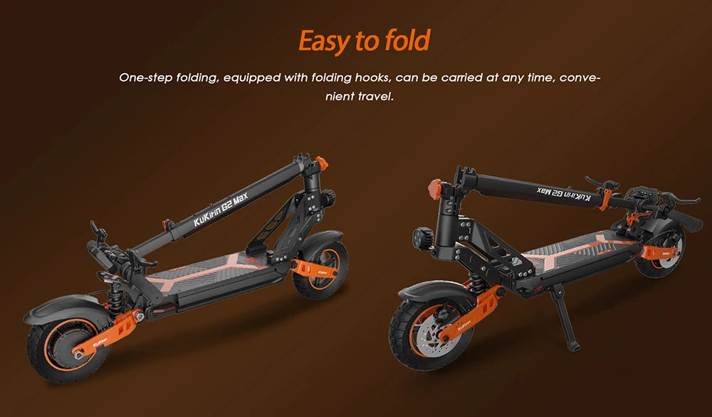 KuKirin G2 Max Electric Scooter 10 "Off-road Tire 1000W 55 Km/h Max Speed 48V 20.8Ah 70km Range Detachable Seat Adjustable Heigh.