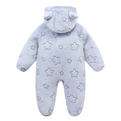 Weiche Neugeborene Baby Kleidung Flanell Herbst Winter Baby Jungen Mädchen Overall Cartoon Neugeborenen Body Warme Strampler für Babys 0-12M.