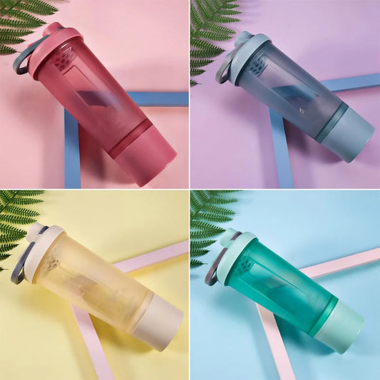 600ml Frosted Shake Cup Milkshake Sports Bottle Outdoor Fitness Water Blender Bottle Protein Powder Portable Gym Training Drink.