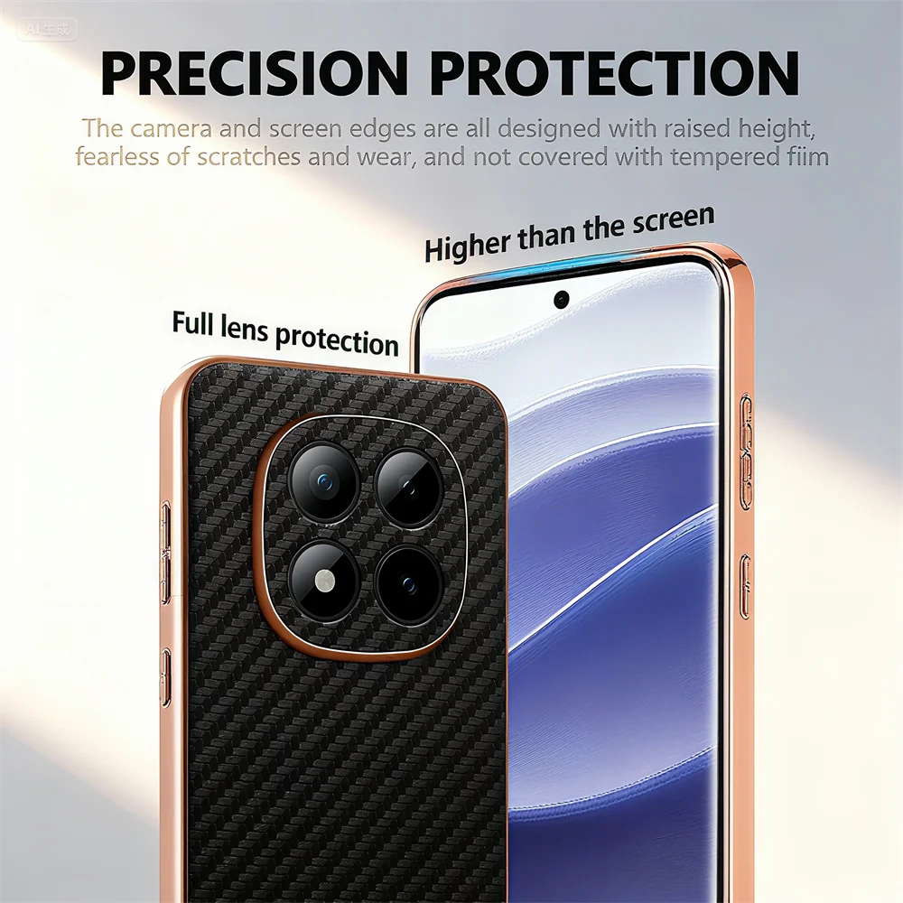 For Xiaomi Redmi Note 15 pro plus Carbon Fiber Phone Case -New Hot Series Mi Note 13/14 pro Plus/15 pro Poco X7/X6/M6 pro Case5G.