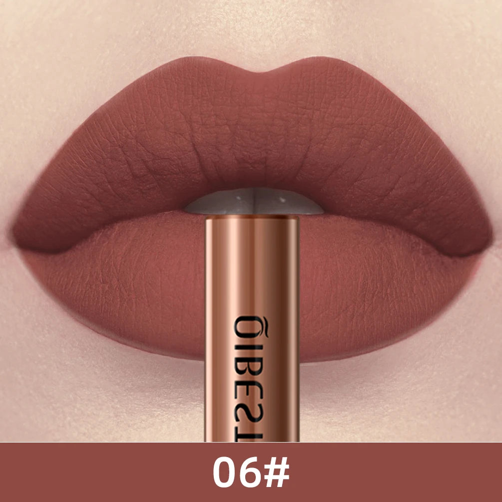 QIBEST Matte Liquid Lipstick Waterproof Long Lasting Lip Gloss Velvet Mate Nude Red Tint Tube Lipsticks Lipgloss Makeup Cosmetic