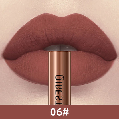 QIBEST Matte Liquid Lipstick Waterproof Long Lasting Lip Gloss Velvet Mate Nude Red Tint Tube Lipsticks Lipgloss Makeup Cosmetic