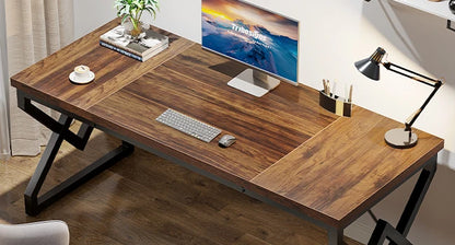 Schreibtisch, 160 x 70 x 75 cm, großer Büro-Computertisch, moderner, einfacher Arbeitsplatz, Chefschreibtisch für das Heimbüro im Arbeitszimmer