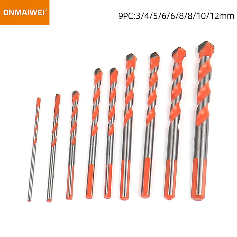 3-12mm Gewinde Dreieck Wolfram Stahl Wand Fliesen Beton Bohren Bit Haushalt Marmor Overlord Diamant Hand Bohrmaschine