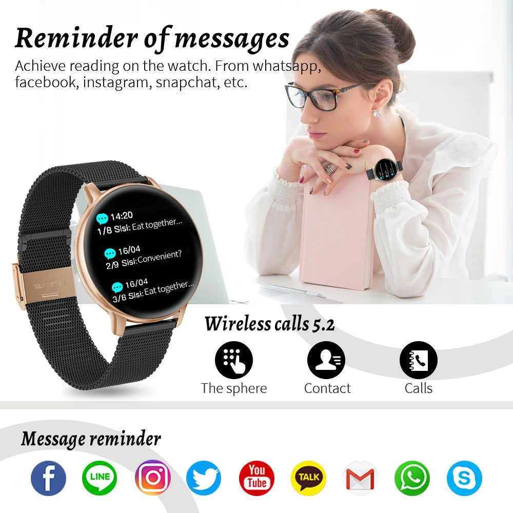 LIGE Bluetooth Call Smart Watch Women Custom Dial Steel Watches Men Sports Fitness Tracker Heart Rate Smartwatch For Android IOS.