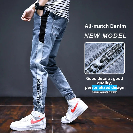 Trendy Marke Frühling Herbst 2023 Neue männer Jeans Lose Fit Vielseitig Arbeitskleidung Stil Koreanische Beiläufige Lange Hosen