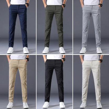 Thin Men's Pants Classic 7 Colors Summer New Casual Pant Business Fashion Stretch Cotton Slim Brand Male Trousers.