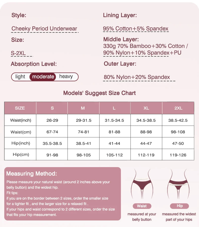 Seamless Women's Leakproof Period Panties Breathable Reusable Washable Tampon-free Menstrual Underwear period Sanitary Pants.