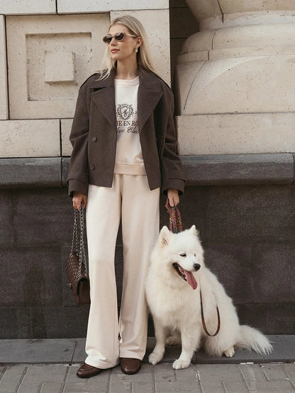 Bornladies Embroidered Hoodie Pants 2-piece Set Autumn New Casual Pants Women's O-neck Pullover Hoodie Suit