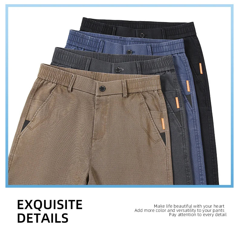 Men's Loose Straight Lyocell Wide Leg Trousers 2025 Autumn Winter Drape Comfortable Versatile Casual Pants Plus Size 5XL.