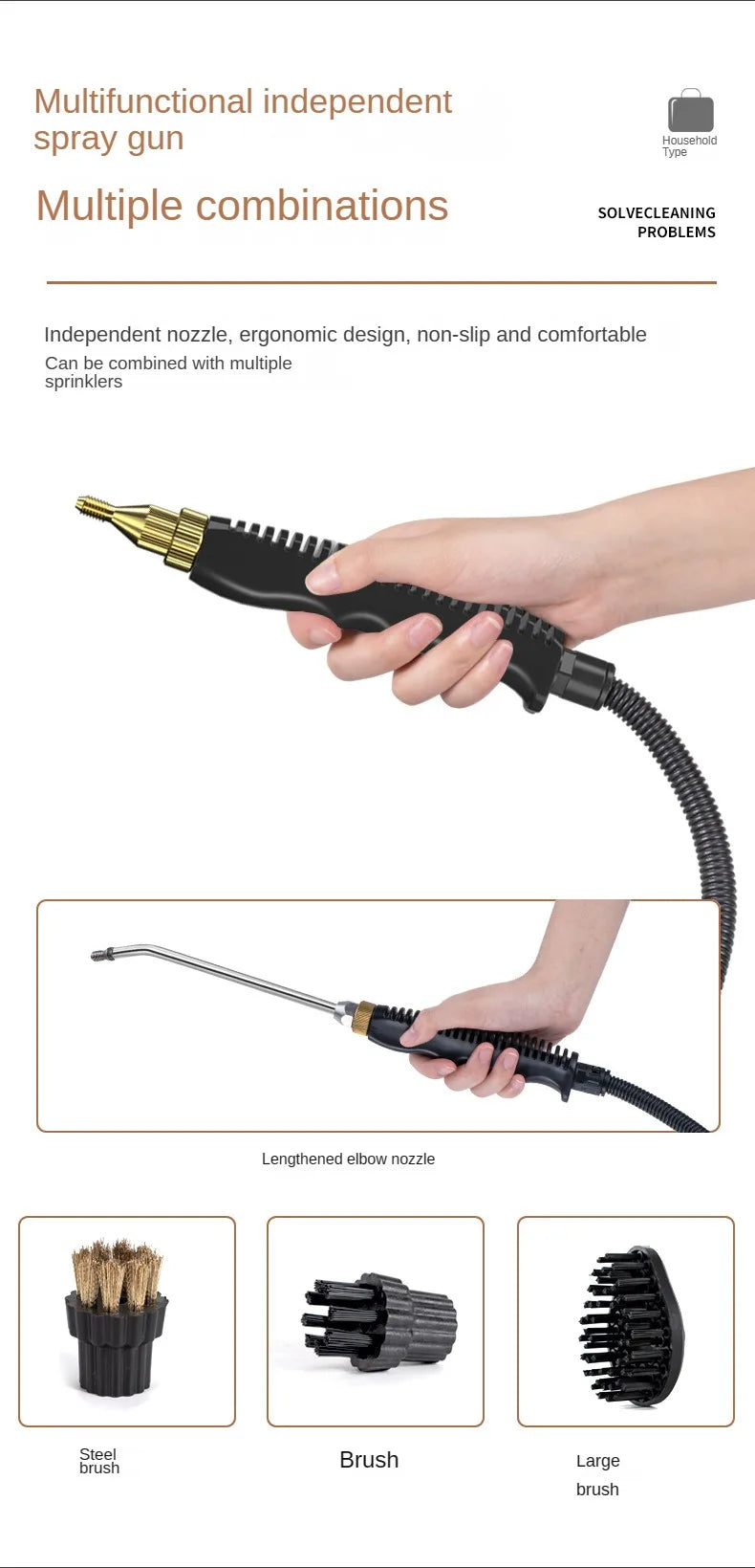 Steam Cleaner High Temperature Sterilization Air Conditioning Kitchen Hood Home /Car Steaming Cleaner 110V US Plug /220V EU Plug.