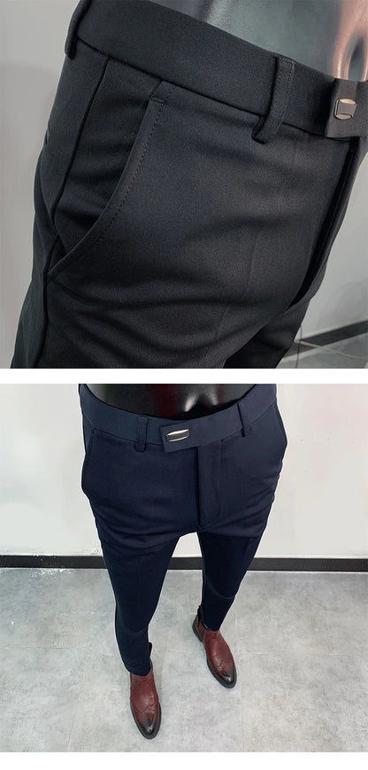 Men Suit Pants Dress Pantalone Hombre Stretch Slim Formal Trousers Calça Masculina Solid Color Casual Pants Fashion Men Clothing