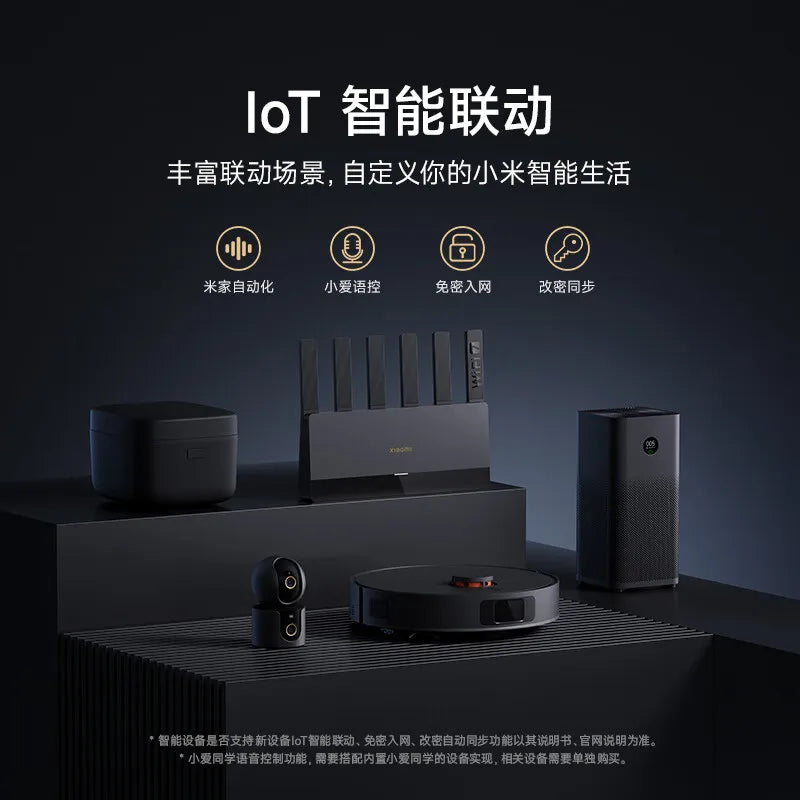 Xiaomi Router BE6500 Wi-Fi 7 4-Core 2.5G Ethernet Port lOT Intelligent Linkage Mesh Networking MLO Dual Bands Mijia APP Control.