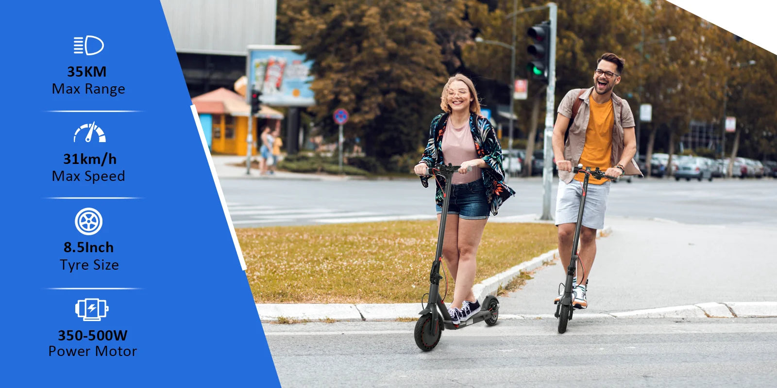 ES80/M365 X1 Electric Scooter 36V 10.5Ah 500W Motor 35KM Long Range 31KM/H 8.5Inch Solid Tires Foldable Smart APP EScooter.