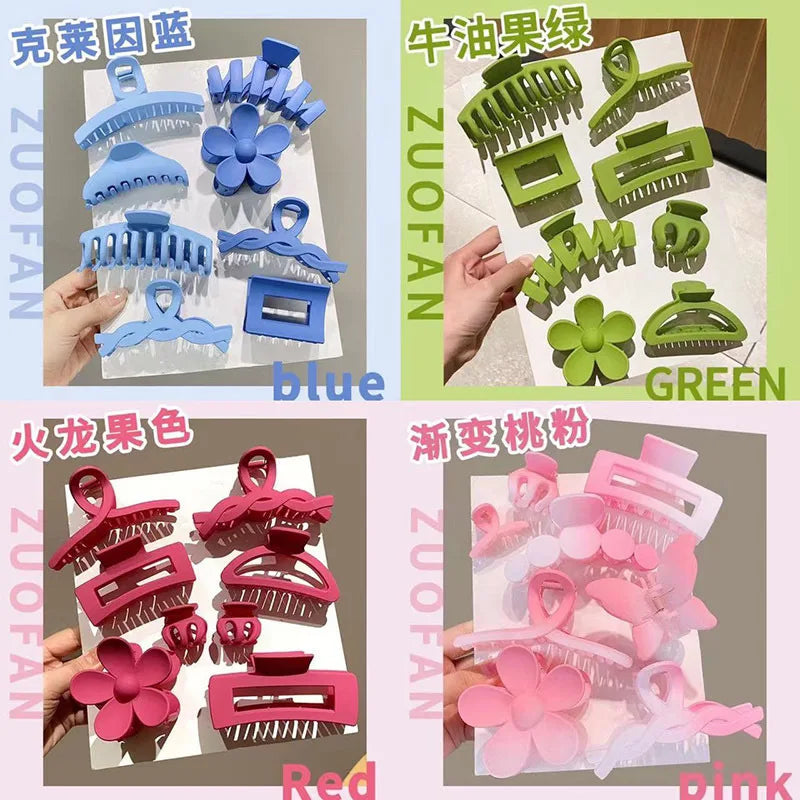 Set of 8 Plastic Hair Clip Large Hair Accessories Simple Hairpin Thin Hair Styling Tools for Women.