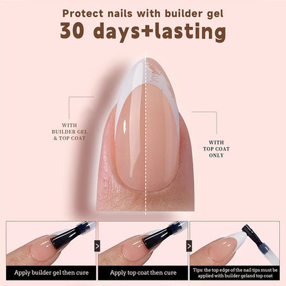 150Pcs/Box Acrylic Press on Nails Full Cover Fake False Tips Soft Gel Extension T-shaped Oval Capsule Almond Sculpted Salon DIY.