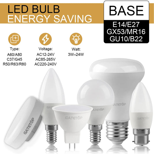 LED-Lampe AC220-240V 15w 9w 24w 18w LED-Lampe Energie spar lampe e14 e27 gu10 Wohnzimmer beleuchtung, kein Flimmern warm weißes Licht.
