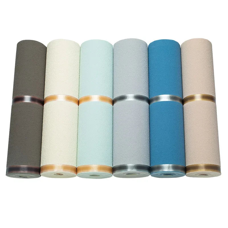 Hirschhaut Samt horizontal gestreifte Tapete Wohnzimmer Schlafzimmer gestreifte Film- und Fernsehwand 3D-Relief verdickte Tapete